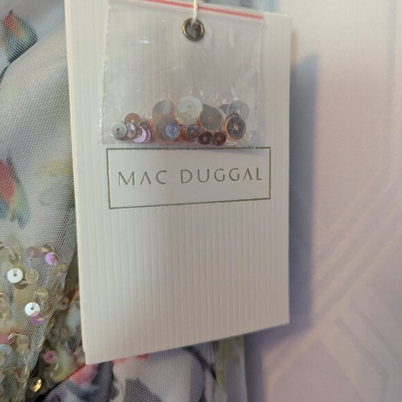 Mac Duggal Floral Sequin One Shoulder Gown - Picture 4 of 7